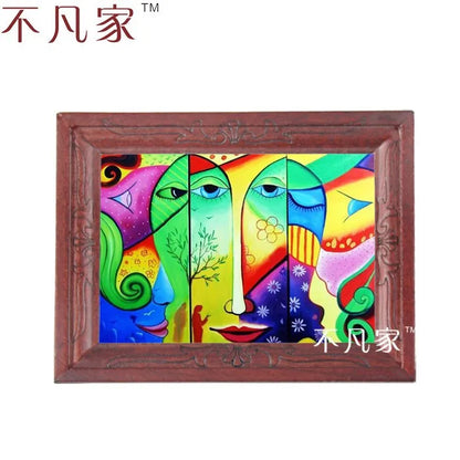 Pintura al óleo abstracta en miniatura a escala 1:12 para decoración de casas de muñecas