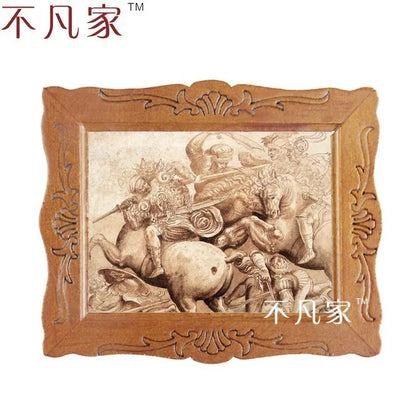 Pintura al óleo de guerreros antiguos en miniatura a escala 1:12 para decoración de casas de muñecas