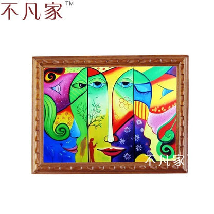 Marco de pintura al óleo abstracta en miniatura a escala 1:12 para decoración de casa de muñecas B-20