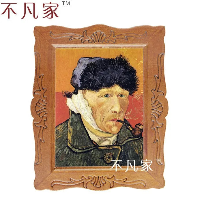 Marco de pintura al óleo en miniatura de Van Gogh a escala 1:12 para decoración de casas de muñecas