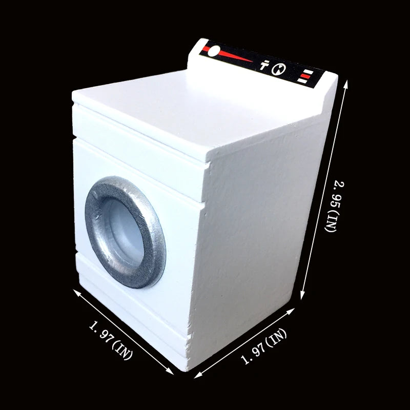 1:12 Scale Miniature Dollhouse Furniture White Washing Machine Wood Model