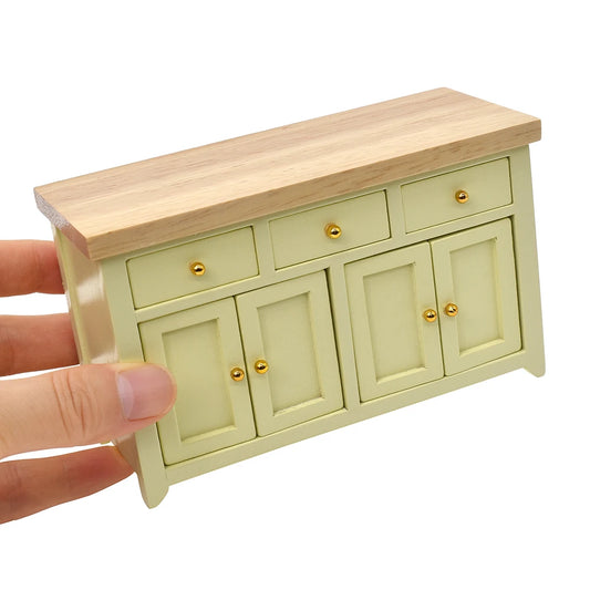 1:12 Scale Wooden Storage Cabinet Closet For Living Room Kitchen Miniature Dollhouse Furniture With Drawer Door
