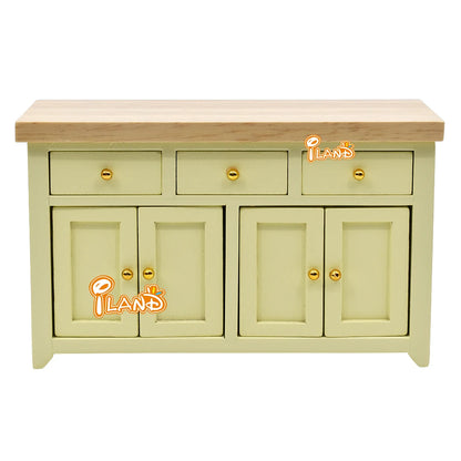 1:12 Scale Wooden Storage Cabinet Closet For Living Room Kitchen Miniature Dollhouse Furniture With Drawer Door