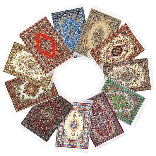 1:12 Scale Miniature Carpet Rug For Dollhouse Turkish Style Miniature Furniture Accessories