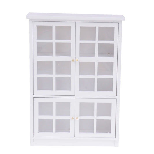 1:12 Scale Wooden Cabinet Dollhouse Furniture Miniature Display Shelf For Tiny House Accessories