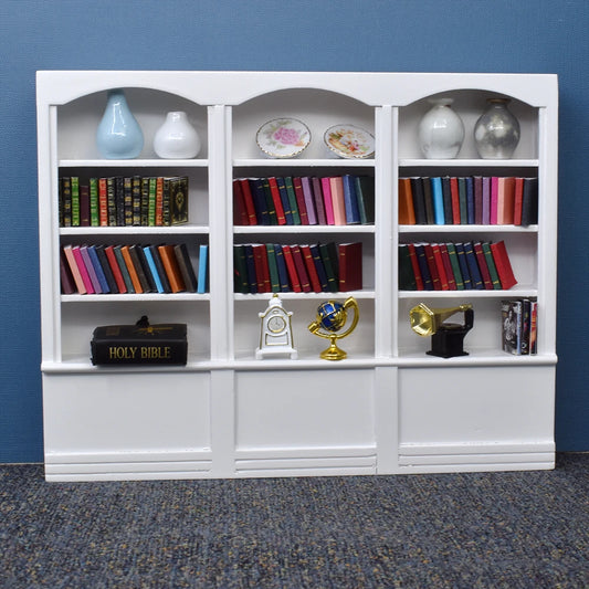 1:12 Scale Wooden Bookcase Miniature Dollhouse Furniture For Living Room Decor Display Cabinet