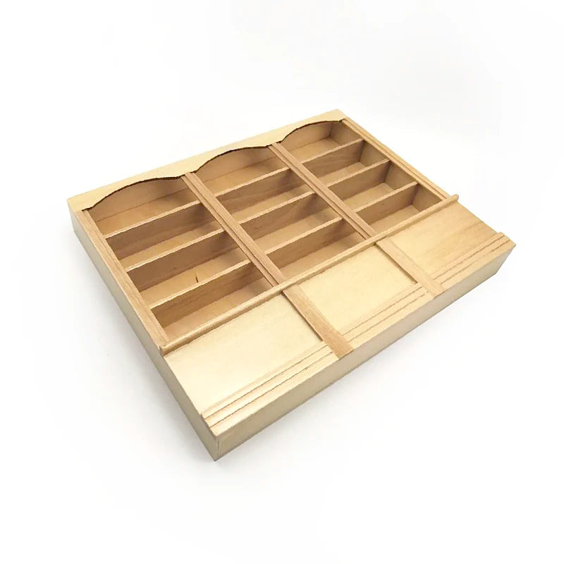 1:12 Scale Wooden Bookcase Miniature Dollhouse Furniture For Living Room Decor Display Cabinet