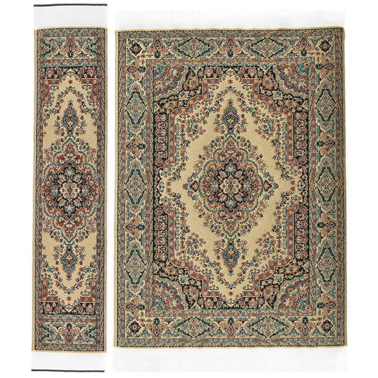 1:12 Scale Miniature Dollhouse Accessories Vintage Style Woven Carpet Floor Covering Runner Rug For Dollhouse Furniture