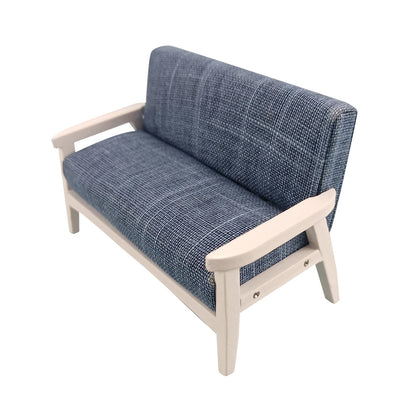 Muebles de sofá de tela para casa de muñecas en miniatura a escala 1:12