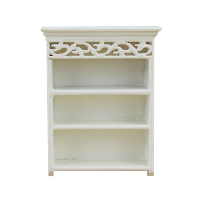 Mueble de pared de madera blanca a escala 1:12 para casa de muñecas en miniatura, mueble para sala de estar