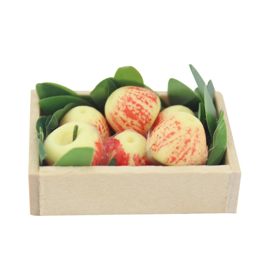 Exhibición de manzanas en miniatura para casa de muñecas a escala 1:12: decoración de frutas de arcilla para estante o plato