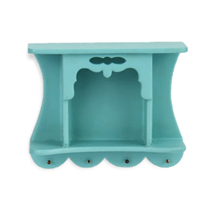 Estante de pared en miniatura a escala 1:12, color azul pavo real, para casa de muñecas, ideal para decorar la sala de estar.