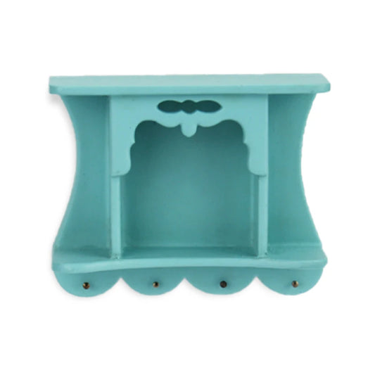 Estante de pared en miniatura a escala 1:12, color azul pavo real, para casa de muñecas, ideal para decorar la sala de estar.