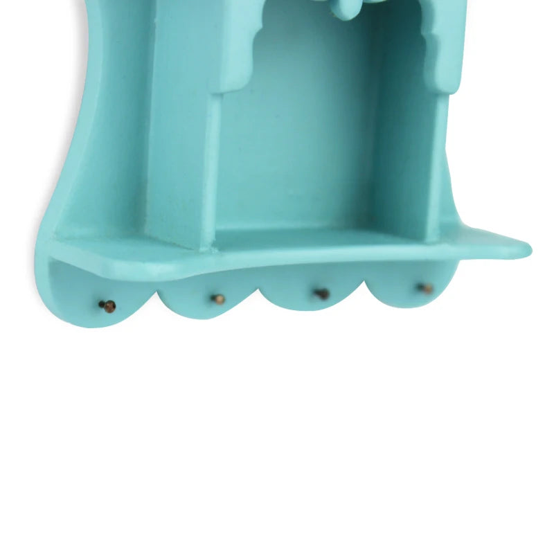 Estante de pared en miniatura a escala 1:12, color azul pavo real, para casa de muñecas, ideal para decorar la sala de estar.