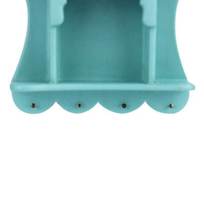 Estante de pared en miniatura a escala 1:12, color azul pavo real, para casa de muñecas, ideal para decorar la sala de estar.