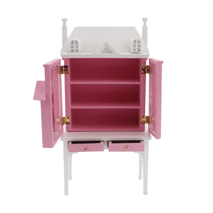 Mueble de casa de muñecas en miniatura rosa para mesa a escala 1:12 - Muebles a escala 1:144