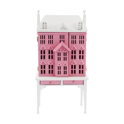 Mueble de casa de muñecas en miniatura rosa para mesa a escala 1:12 - Muebles a escala 1:144