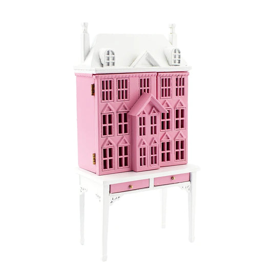 Mueble de casa de muñecas en miniatura rosa para mesa a escala 1:12 - Muebles a escala 1:144