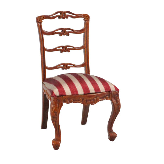 Silla de comedor de madera en miniatura a escala 1:12 para casa de muñecas: elegante diseño sin brazos