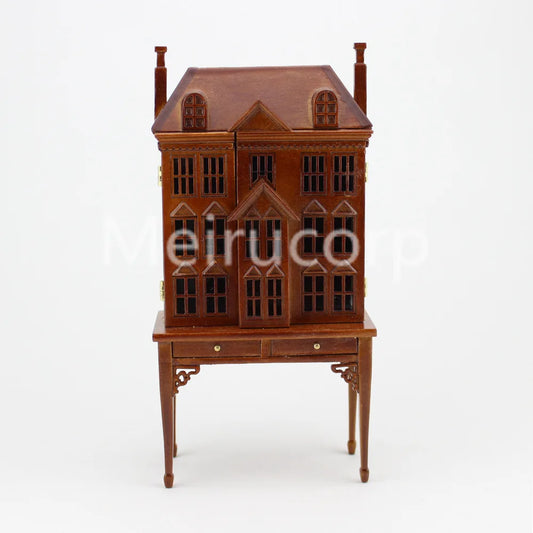 Vitrina para casa de muñecas a escala 1:12: muebles en miniatura con forma de casa para coleccionar.