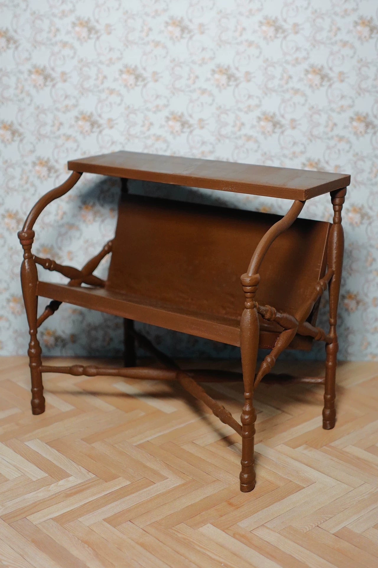 Bibliothèque miniature vintage à l'échelle 1:6, meuble de maison de poupée, modèle blanc imprimé en 3D