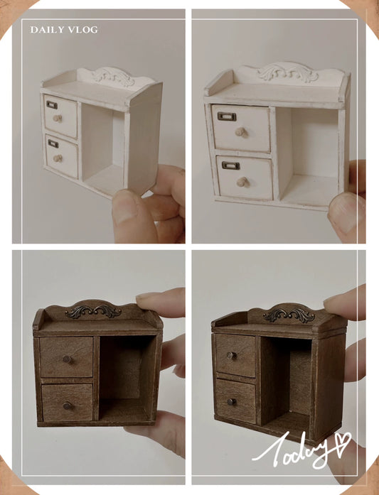 1:6 Scale Miniature Dollhouse Wooden Cabinet Wall Shelf Kitchen Display Miniature Furniture