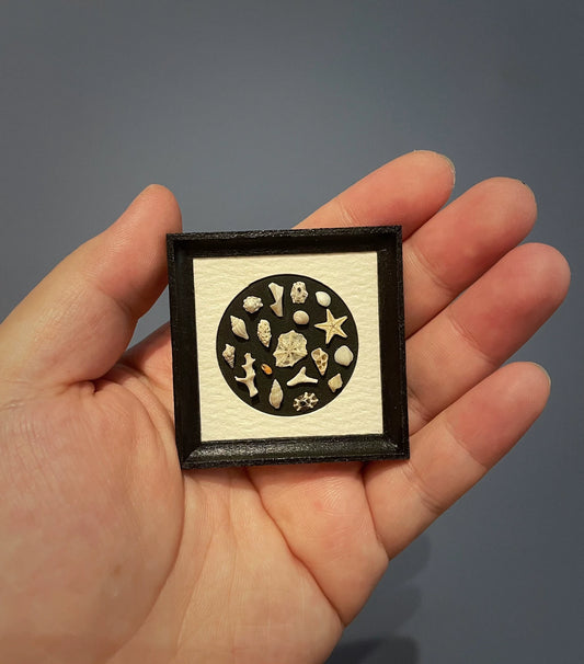 Marco de fotos en miniatura con conchas Arte con conchas