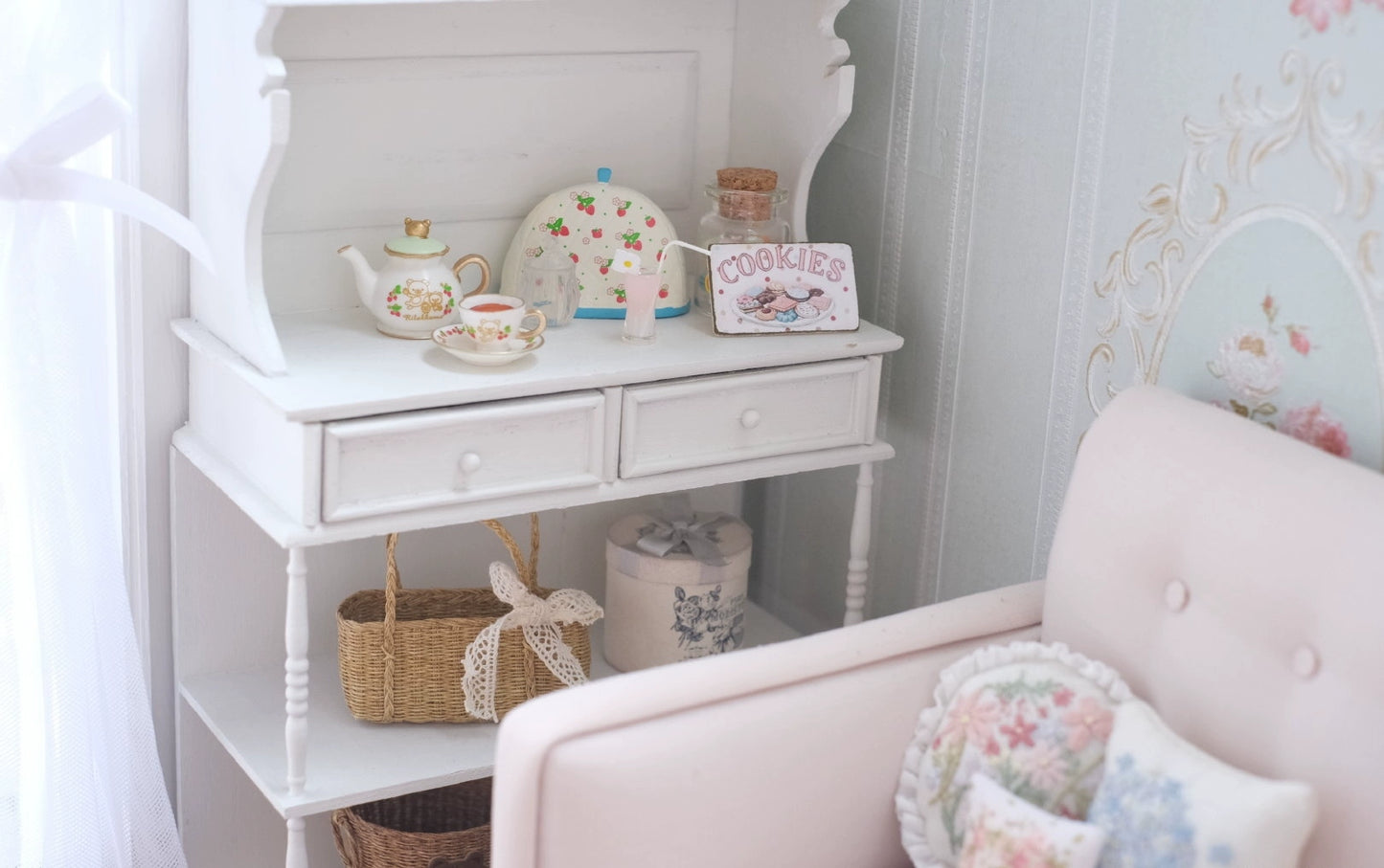 Mueble de madera en miniatura para casa de muñecas BJD Blythe a escala 1:6