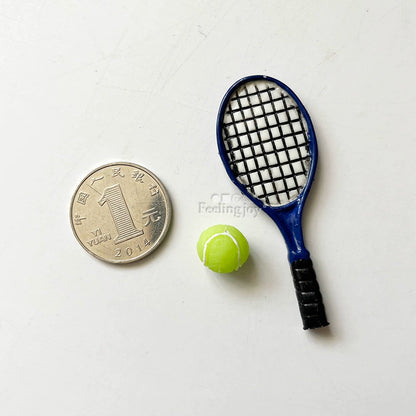 Accesorios para muñecas BJD a escala 1:6: Raqueta de tenis en miniatura y zapatillas para Blythe y figuras de acción.