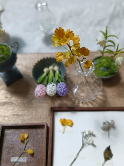 1:6 Scale Miniature Clay Ginkgo Flower BJD Blythe Dollhouse Decoration Accessory
