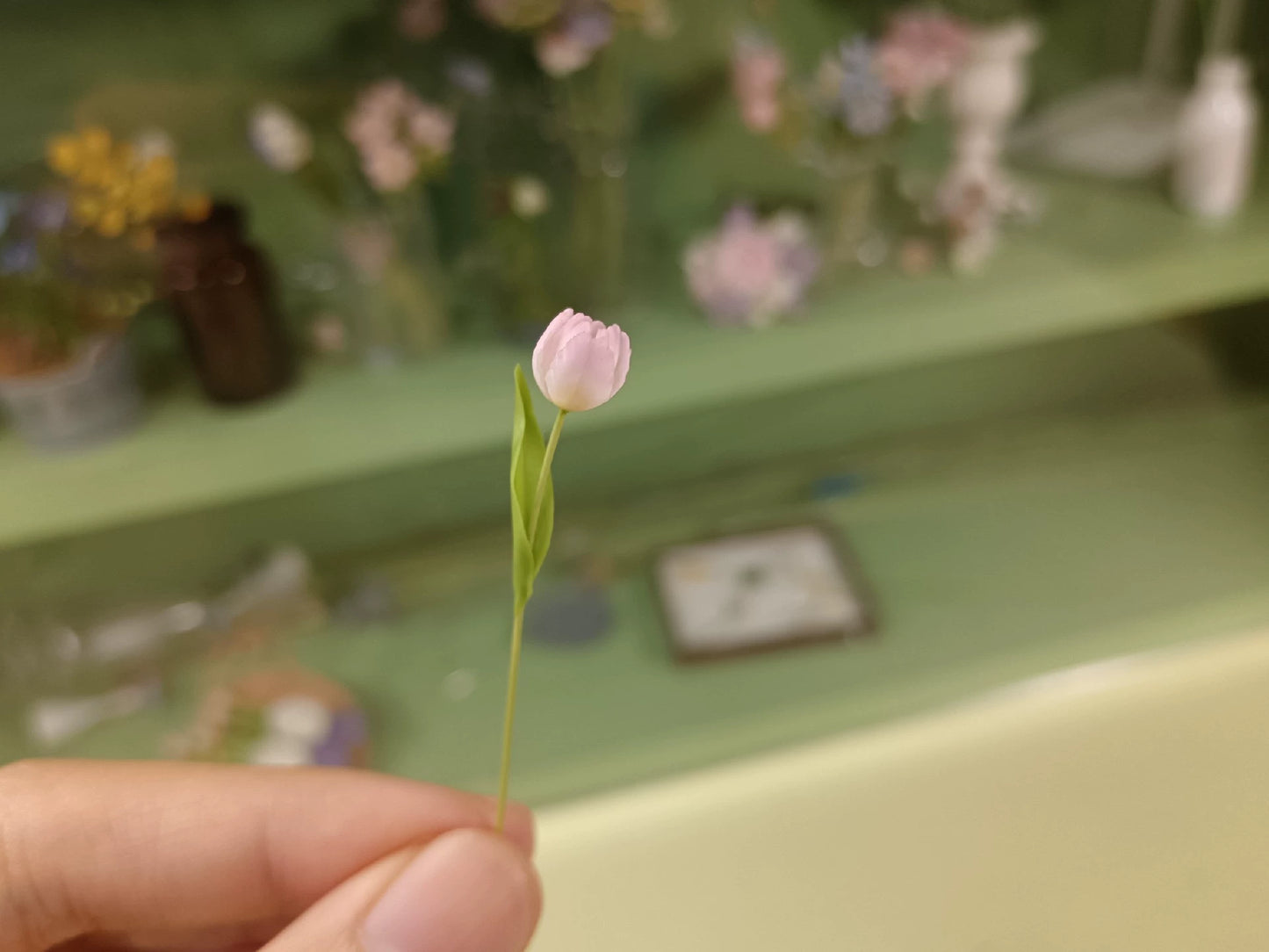 1:6 Scale Miniature Tulip Clay Flower BJD Dollhouse Decor Blythe Accessory