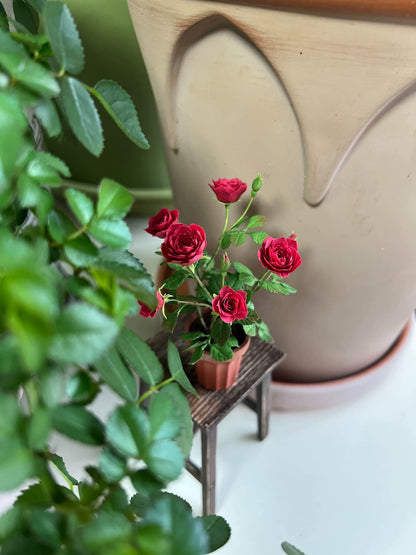 1:6 Scale Miniature Autumn Rose Potted Plant For Blythe Dollhouse Decor
