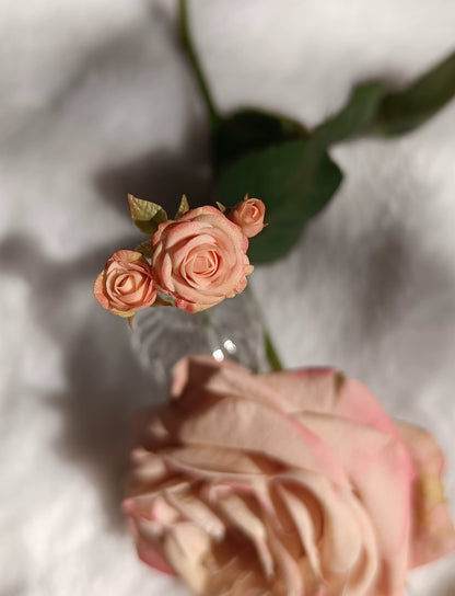 1:6 Scale Miniature Clay Rose BJD Decor Retro Cappuccino Rose Dollhouse Accessory