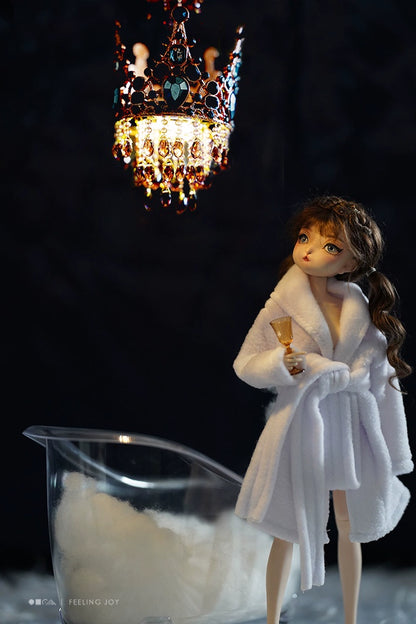 1:6 Scale Miniature Dollhouse Bathroom Set With Transparent Bathtub Crown Chandelier For BJD Blythe Dolls