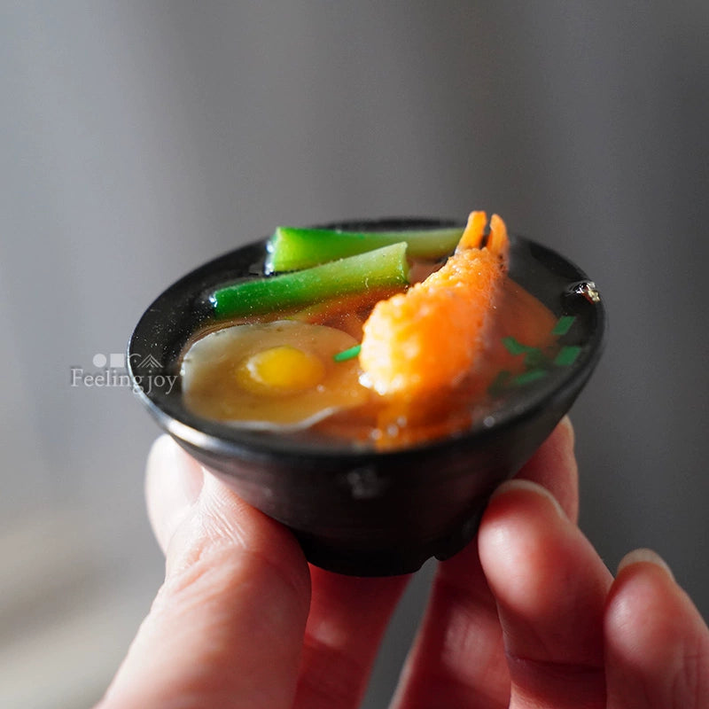 Accesorios para casa de muñecas en miniatura BJD Blythe a escala 1:6, juego de comida, simulación, postre occidental, pastel, tazón, fideos, arena.