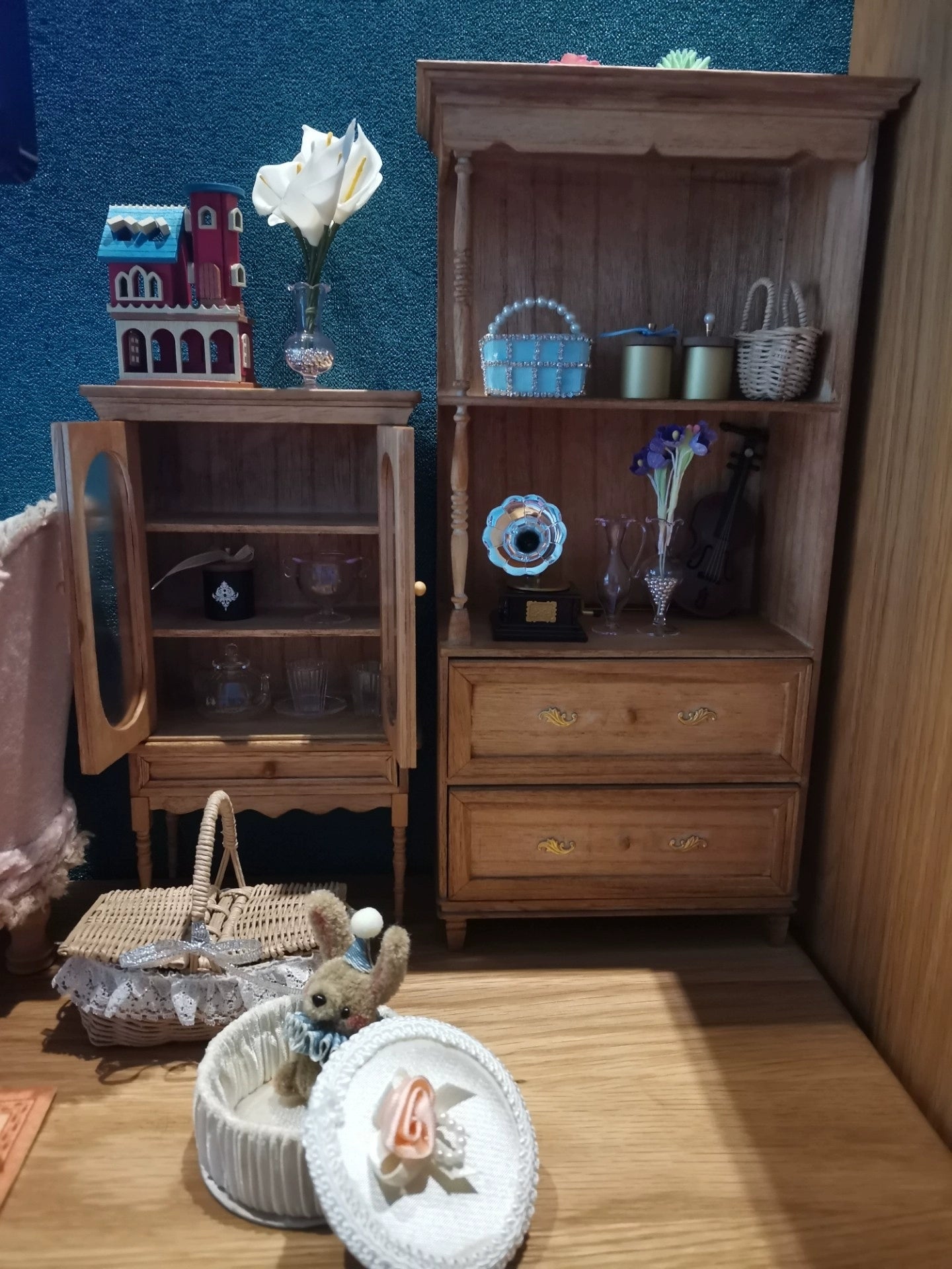 Mueble de madera en miniatura para casa de muñecas BJD Blythe a escala 1:6