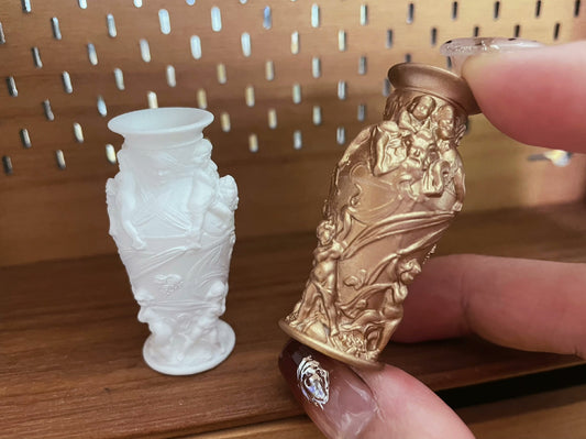 1:12 Scale Miniature Dollhouse Vintage Royal Style Flower Vase DIY Photography Display Miniature Furniture