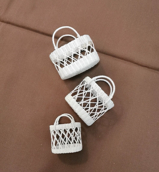 1:6 Scale Miniature Woven Basket Dollhouse Accessory For Blythe Doll Photography Prop