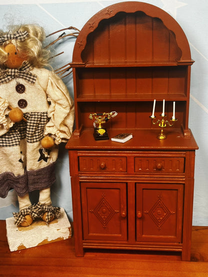 Aparador de arco blanco a escala 1:6, muebles para casa de muñecas en miniatura