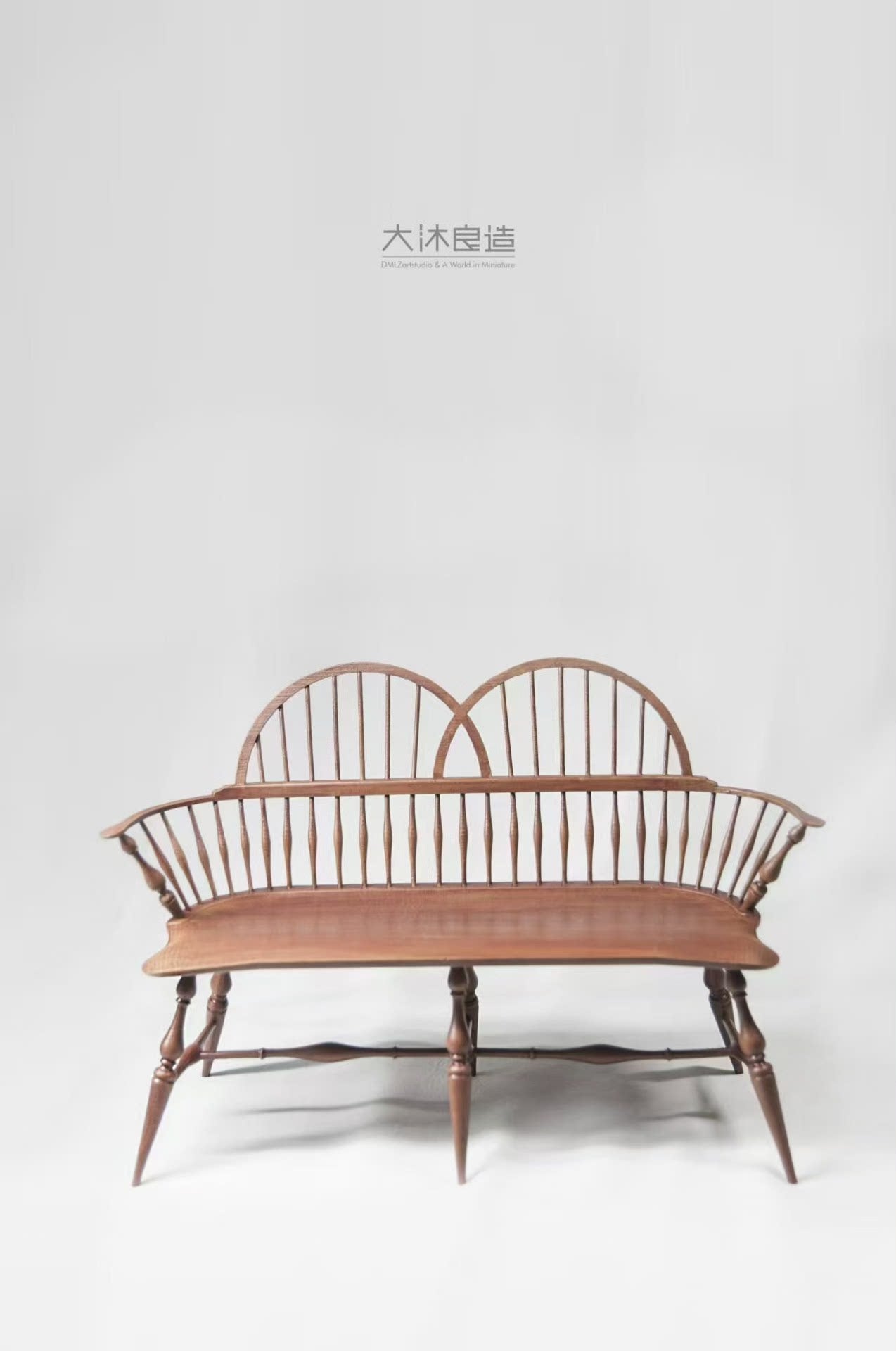 Sillas de comedor Windsor con respaldo alto a escala 1:6, muebles para casa de muñecas en miniatura