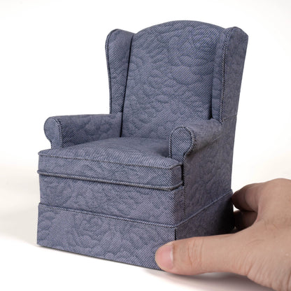 Sillón con faldón a escala 1:6, serie Crown, muebles para casa de muñecas en miniatura