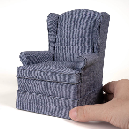 Sillón con faldón a escala 1:6, serie Crown, muebles para casa de muñecas en miniatura