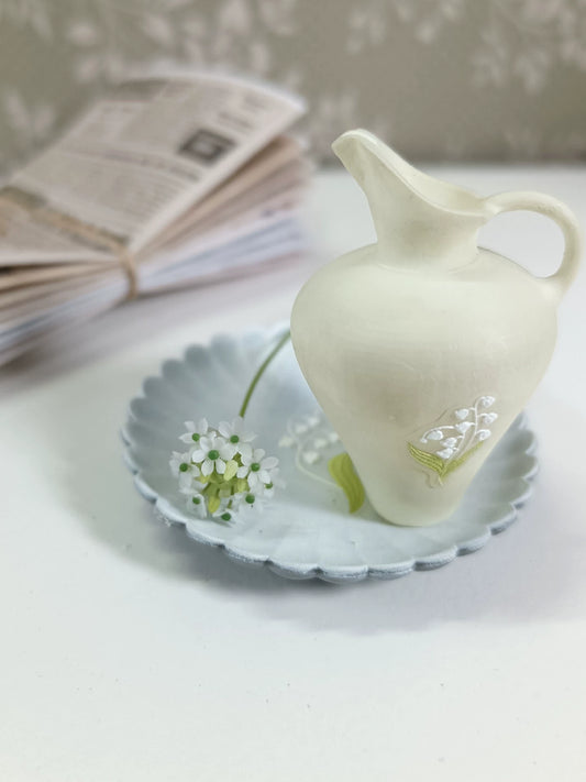 Estrella de Belén de terciopelo en miniatura, flor de arcilla, decoración para casa de muñecas BJD, escala 1:12
