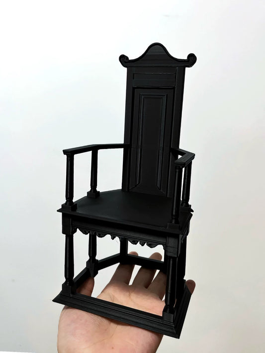 Chaise à chapeau haut de gamme de style chinois à l'échelle 1:6, meubles miniatures pour maison de poupée