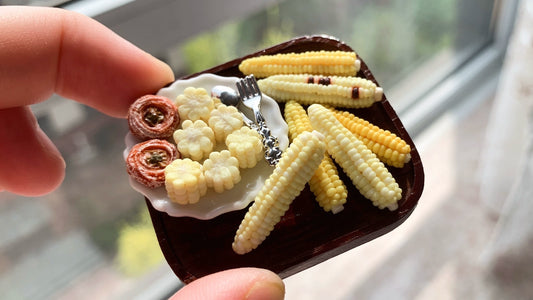 1:12 Scale Miniature Corn Soft Clay Dollhouse Food Accessory