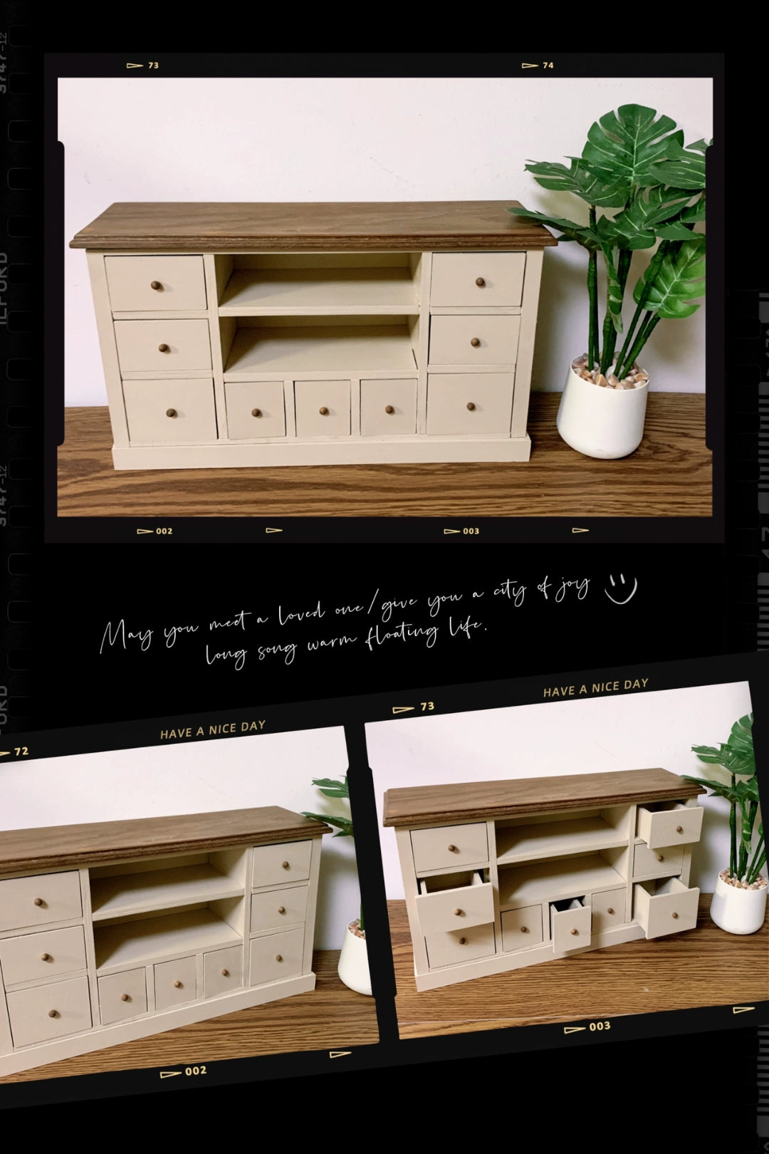 1:6 Scale Wooden Cabinet Dollhouse Furniture Miniature Bookcase TV Stand Kitchen Island Display Shelf For Blythe Dolls