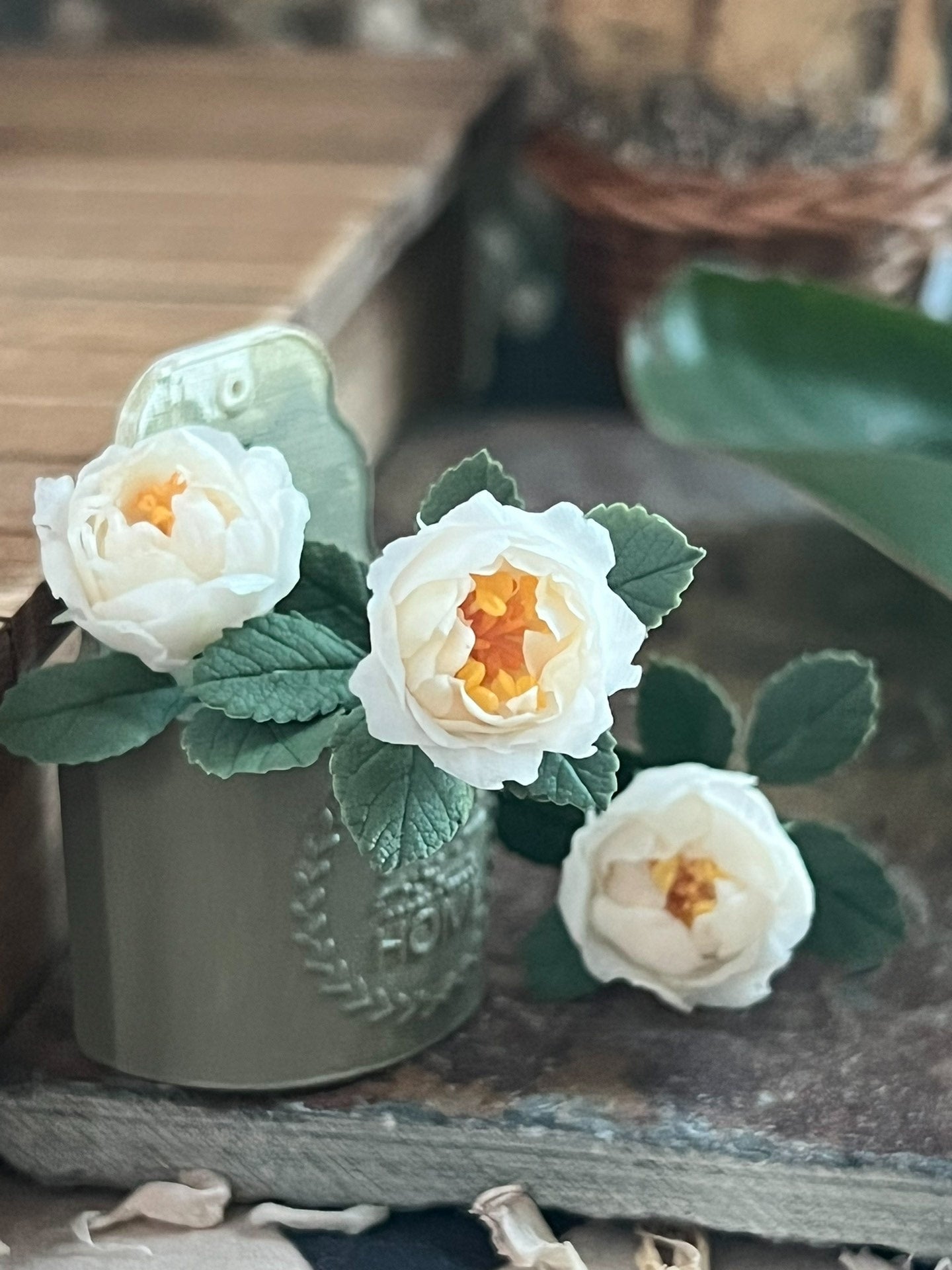 1:6 Scale Miniature Snowfield Dream European Rose Dollhouse Accessory For Blythe