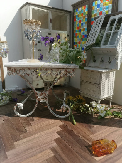 1:6 Scale Vintage Iron Garden Table Miniature Dollhouse Furniture For Blythe And BJD Dolls