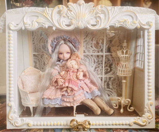Vitrine de poupée blanche personnalisée à l'échelle 1:6 pour poupée Blythe, meubles miniatures pour maison de poupée