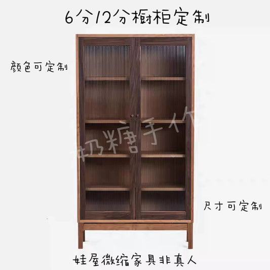 1:6 Scale Miniature Dollhouse Wooden Cabinet Bookcase Furniture For Blythe Doll